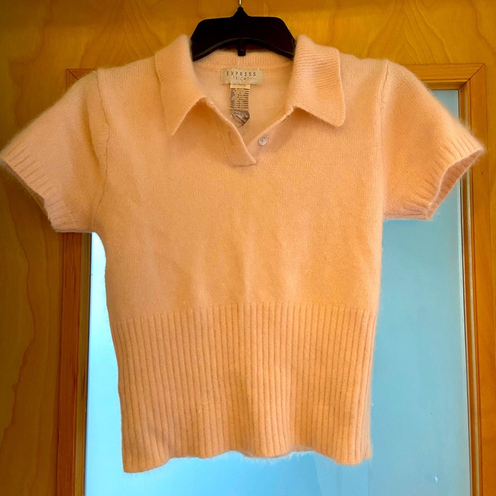 Vintage Express Angora Fur short sleeve collared shirt